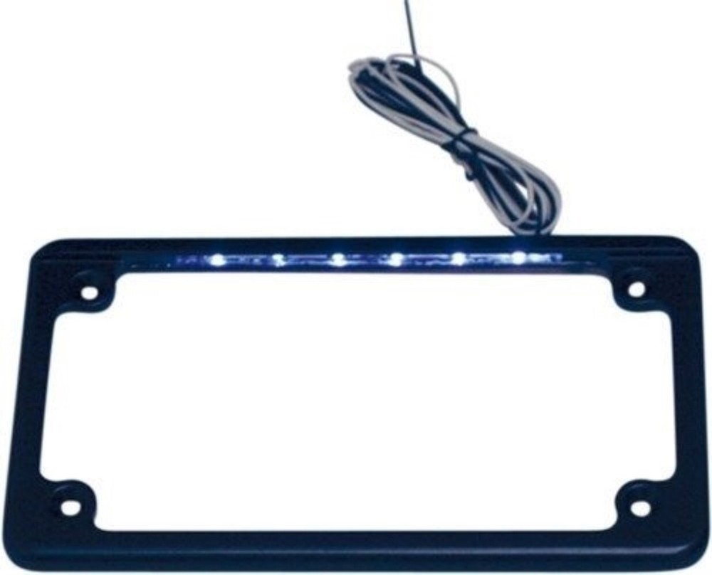 Custom Dynamics Black LED Tag Light License Plate Frame for Harley & Honda