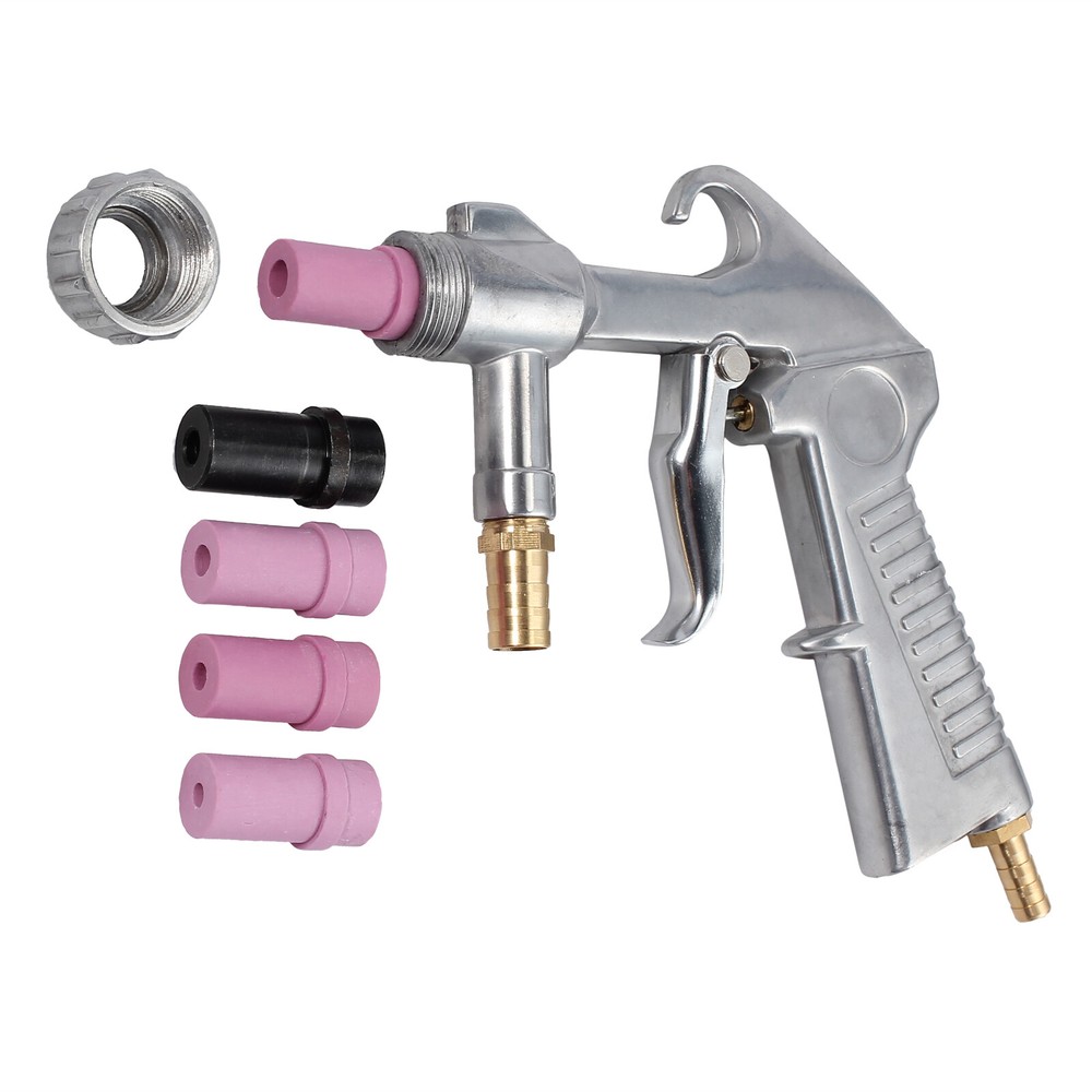 Replacement Siphon Feed SANDBLASTER GUN with 4 Ceramic TIPS Sand blast Cabinet