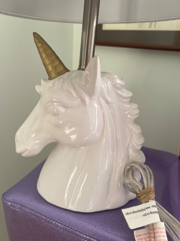 UNICORN Ceramic Night Light Lamp Figurine  18.5”