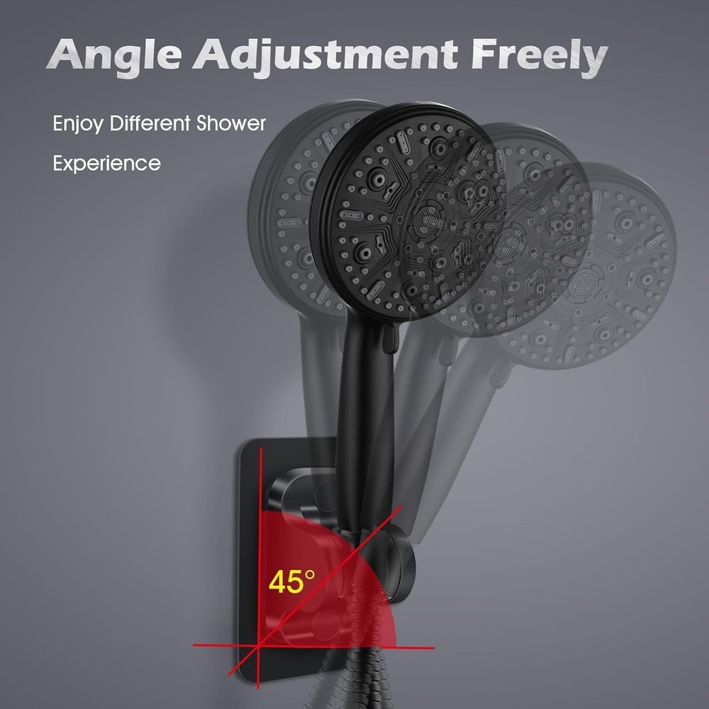 Shower Head Holder Replacement Strong Adhesive Adjustable Handheld Shower Wand