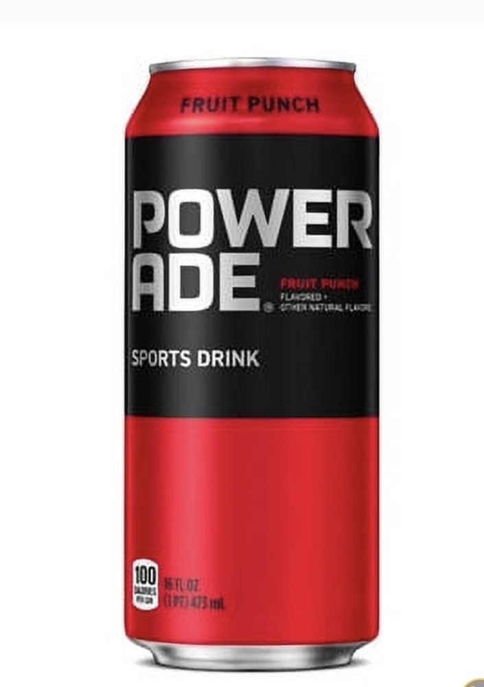 Powerade Fruit Punch, 16 oz cans, 24 Pack