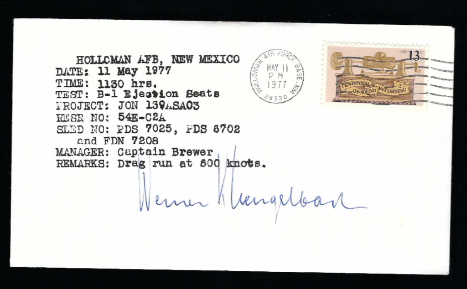 Werner Gengelbach signed cover Operation Paperclip Rocket Team