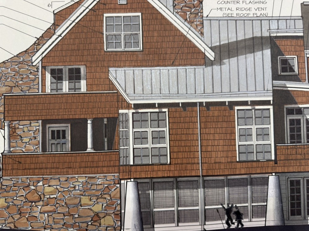Architectural Renderings 4 Sheets Hand-Colored Elevations 30x42 Design Drawings