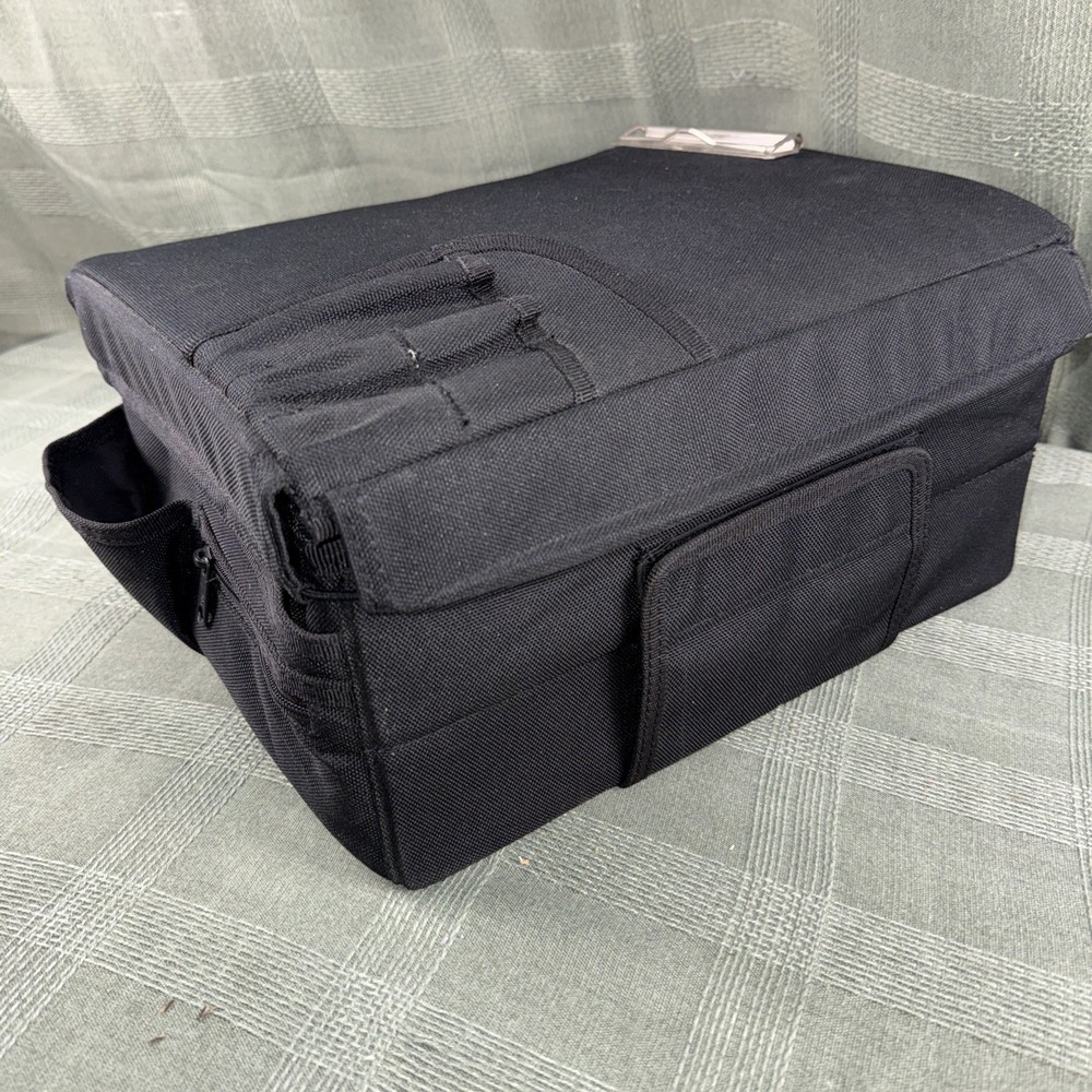Duluth Trading Co. Mobile Desk Center Console Adjustable Compartments 14x12x7