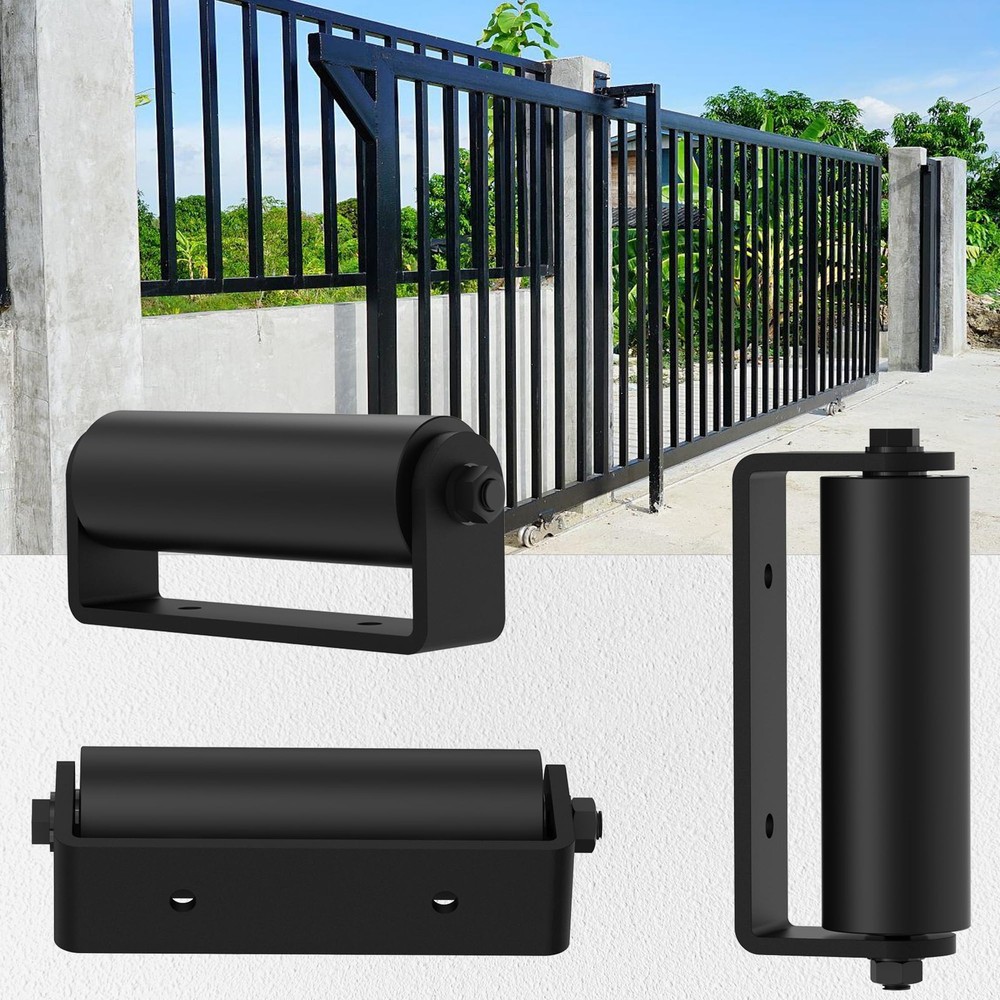 2Pack Slide Gate Guide Roller with Post Welded Bracket，6" Hard Nylon Sliding ...