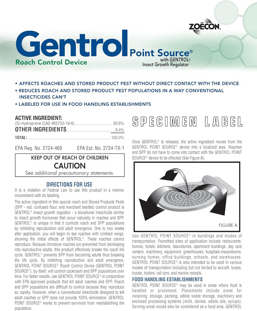 - Gentrol Point Source Roach Control Device + Disposable Gloves