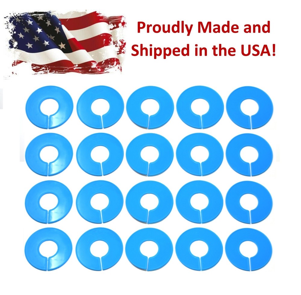 Plastic 20 QTY Clothing Size Rack Divider Blank Blue