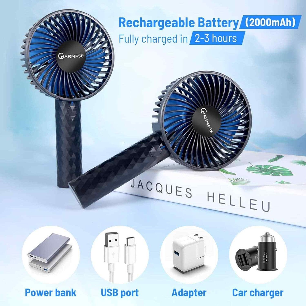 Rechargeable Handheld Mini Fan with 3 Speeds