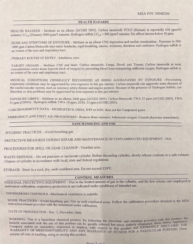 MSA Model RP Flow Control Regulator
