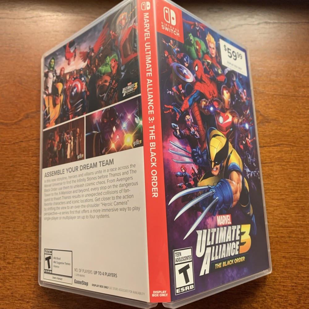 Marvel Ultimate Alliance 3 Black Nintendo Switch Authentic Display BOX NO GAME