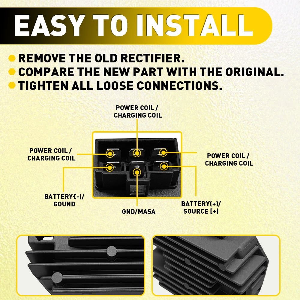 Voltage Regulator Rectifier Assembly For Kawasaki & John Deere Motorcycle Engine