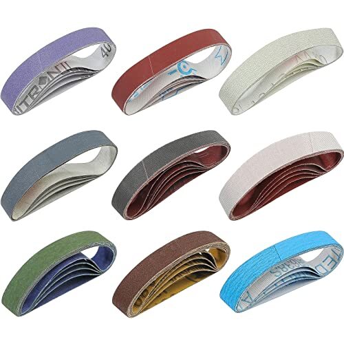 45 Pcs 3/4" x 12" Replacement Knife Sharpener Sanding Belt Kit for Work Sharp...