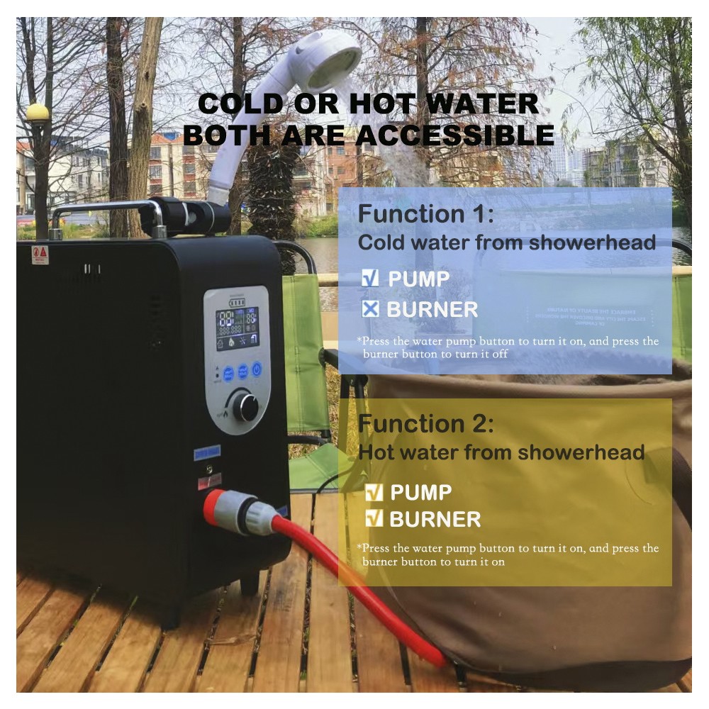 Propane Portable Water Heater Countertop Instant Camping Shower For Outdoors L3
