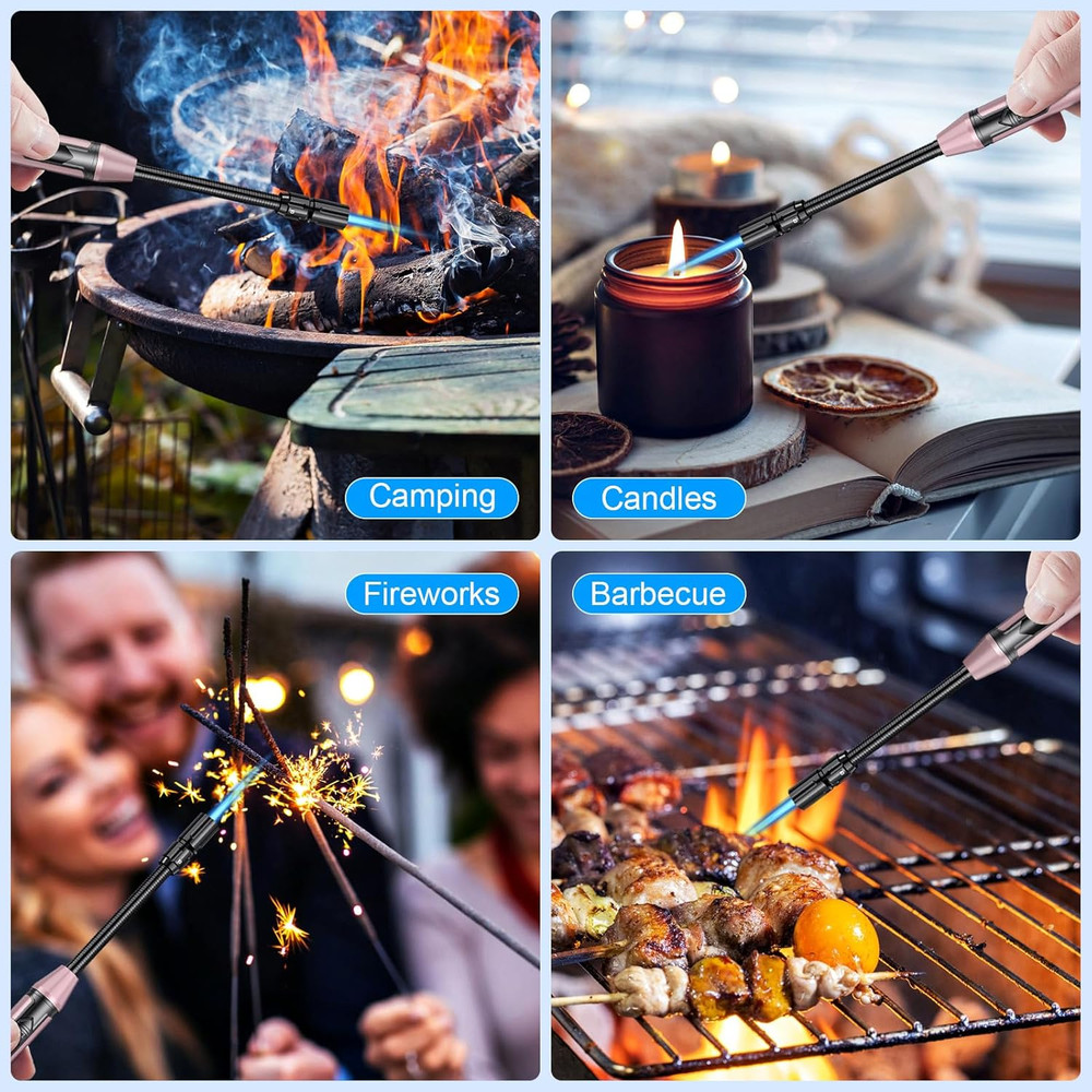 Torch Lighter Refillable Butane Lighter Long Flexible Neck Multipurpose Lighter