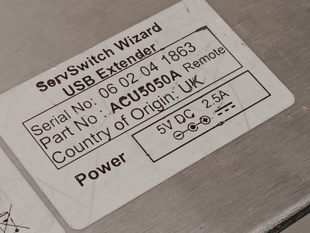 Black Box ACU5050A ServSwitch Wizard USB Extender Remote Unit, 5VDC, 2.5A