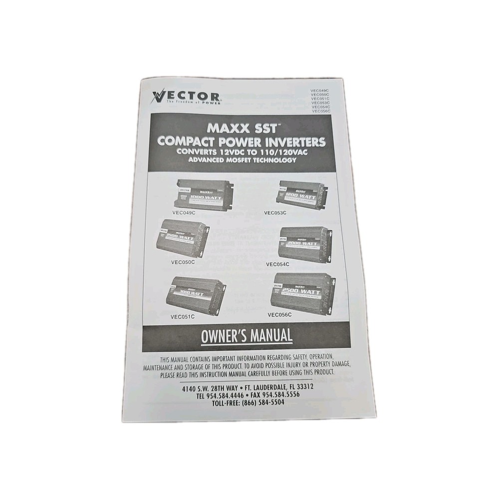 Vector 1200 Watt Power Inverter Without Cable ONLY UNIT