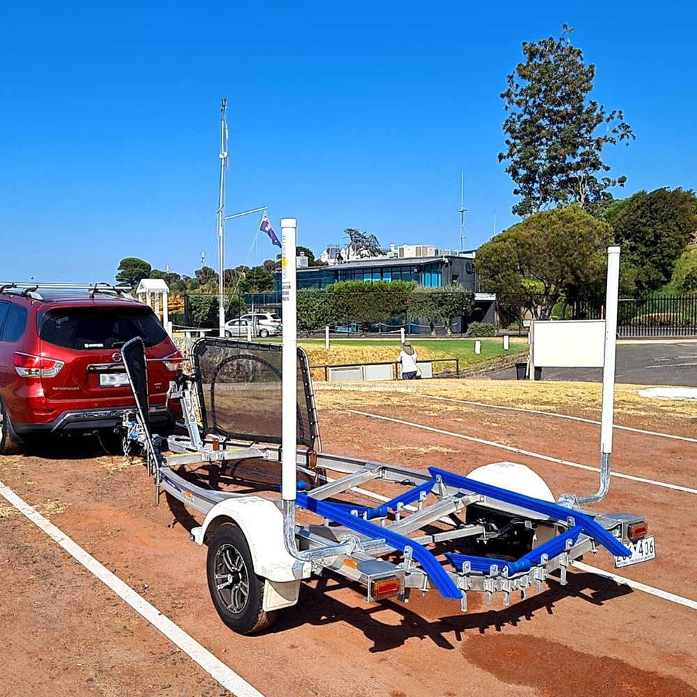 Oceansouth Galvanized Guide On Post Poles Pair for Rectangular Beam Trailer 40"