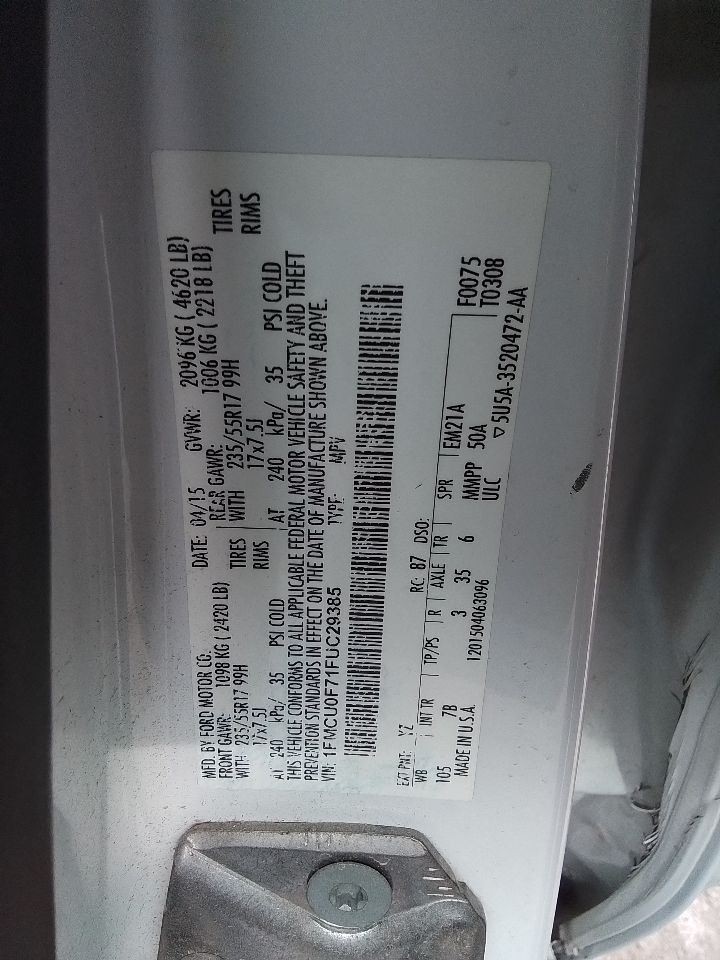 2014-2015 Ford Escape Front 4.2" Display Screen ID EJ5T-18B955-CC or CD