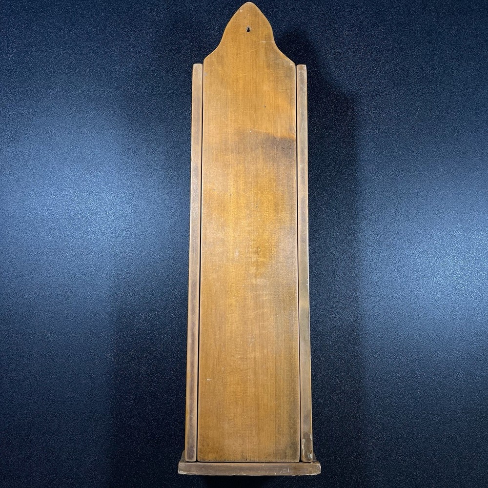 Vintage Tiered Wooden Mail Holder Solid MCM 22” Wavy
