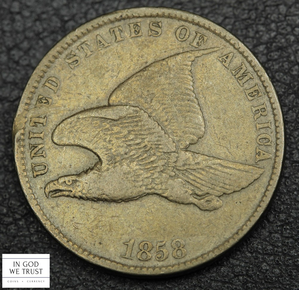 1858 Small Letters Flying Eagle Cent 1C
