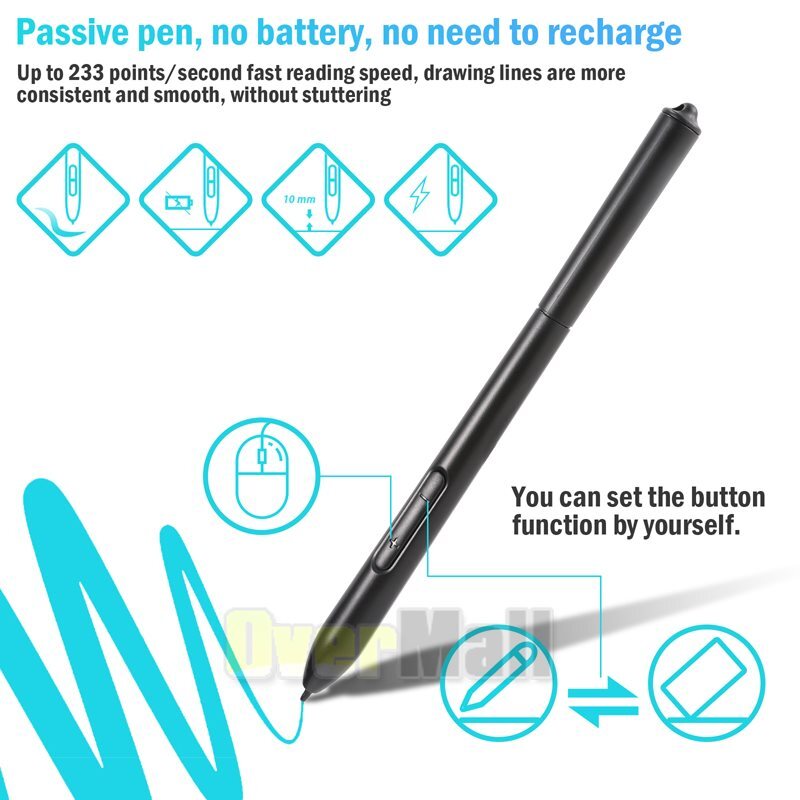 Digital Graphic Drawing Tablet with Screen Pen Display 12 Shortkey for Android
