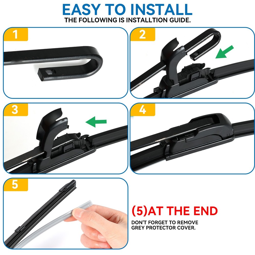 2Pcs Front Windshield Flat Wiper Blades Set For Ford Flex 2009-2019 24"+22"