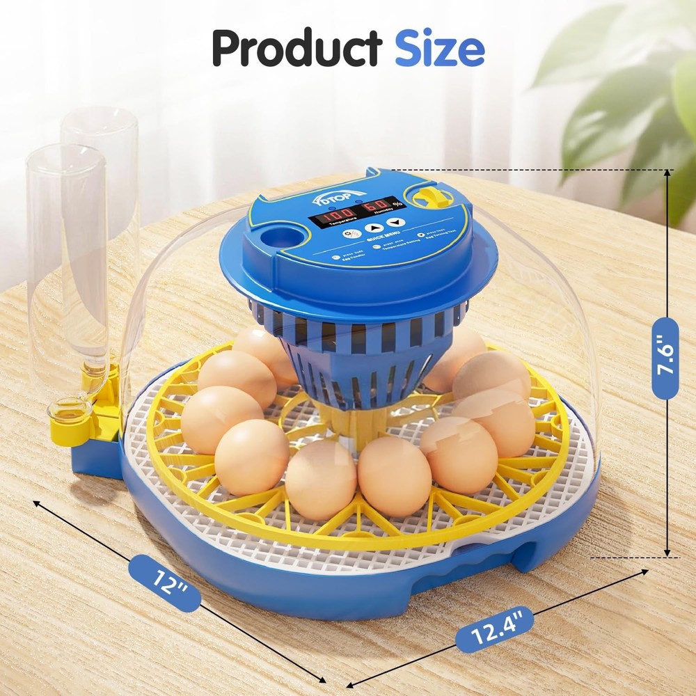 Chicken Egg Incubators for Hatching Eggs, 12 Egg Incubator with Automatic Egg...