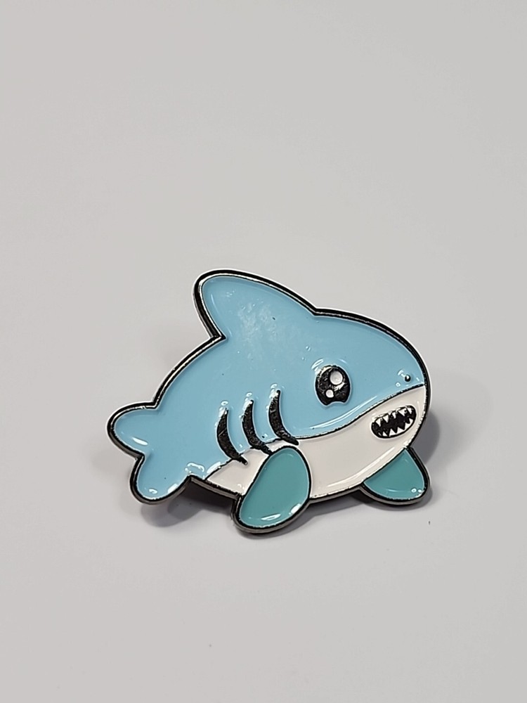 Blue Cartoon Shark Lapel Pin