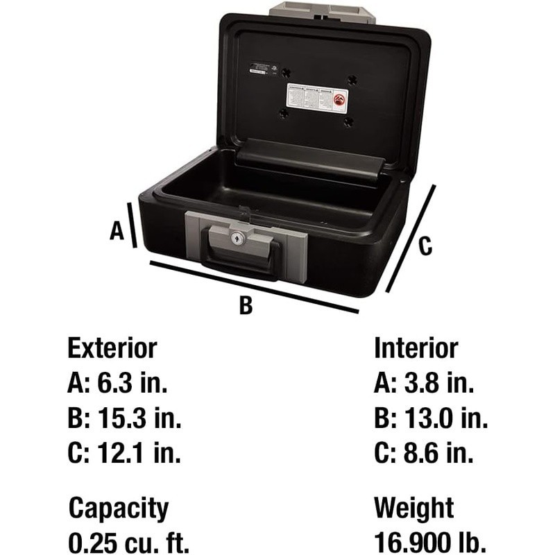 Fireproof Safe Box Key Lock Durable Security Storage Documents Valuables New