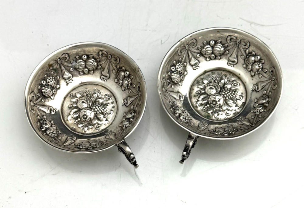 Pair German 800 Silver WINE TASTERS TASTEVINS
