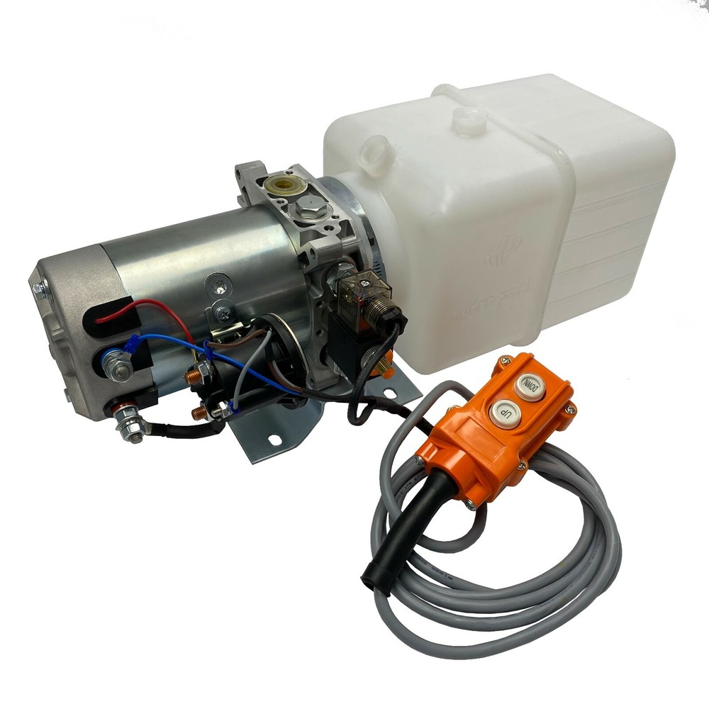 12V DC Single Acting Hydraulic Power Unit 6 Quart tank with Remote Control