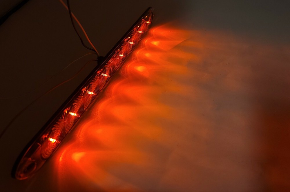 15" Slimline Low Profile Red Clear LED Stop Turn Tail Lights RV Trailer Backup