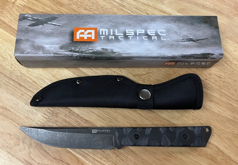Milspec Tactical Stone Wash Fixed 4mm Blade Micarta