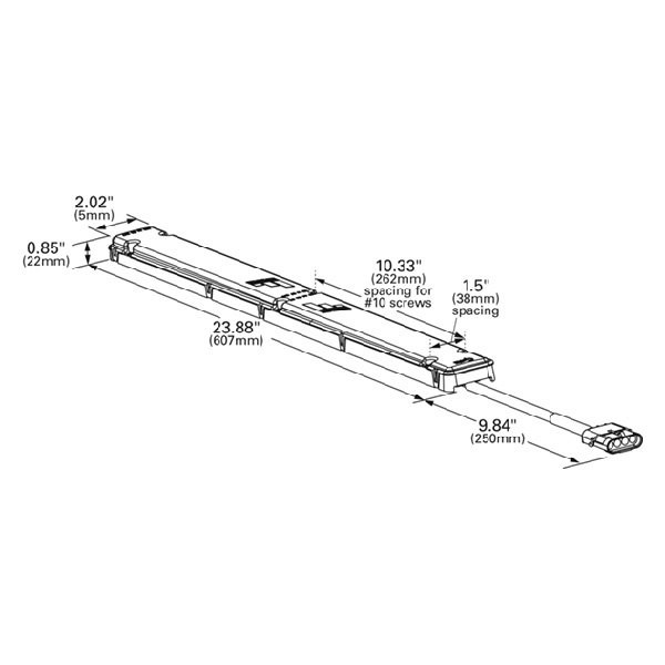 Grote Fontaine 24" Red Rectangular Bolt-on Mount Combination Tail Light Bar