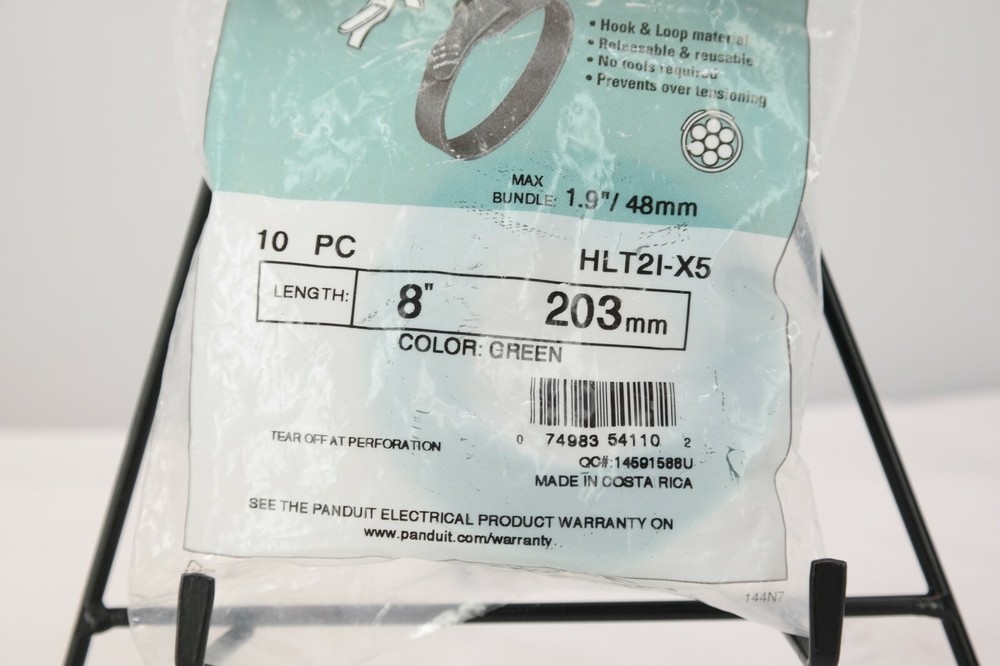 Hook and Loop Reusable Cable Ties 8" x 1/2" Green TF