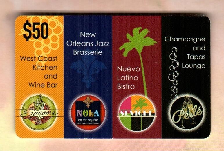 MERCURY Assorted Restaurants and Bars ( 2013 ) Gift Card ( $0 - NO VALUE )