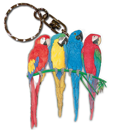 Macaw Keychain Wooden