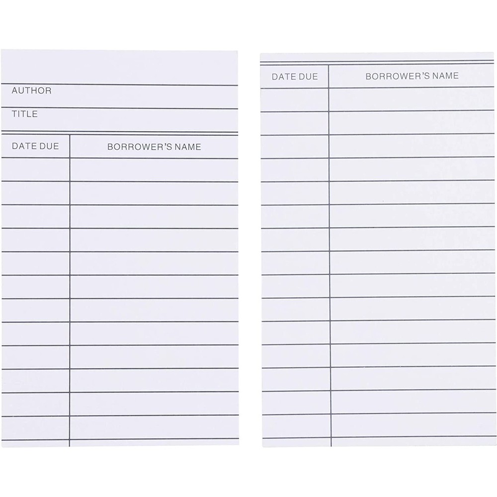 Library Checkout Cards 3x5 Inch Due Date Note Cards Record Keeping 250 Pack
