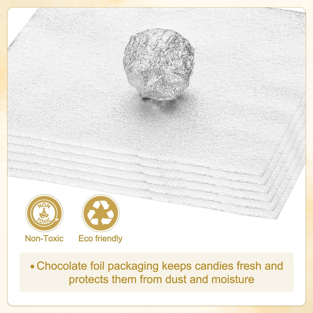 Foil Candy Wrappers 6x6 Inch, 100 Pcs Silver Orange Pattern Paper for Candy