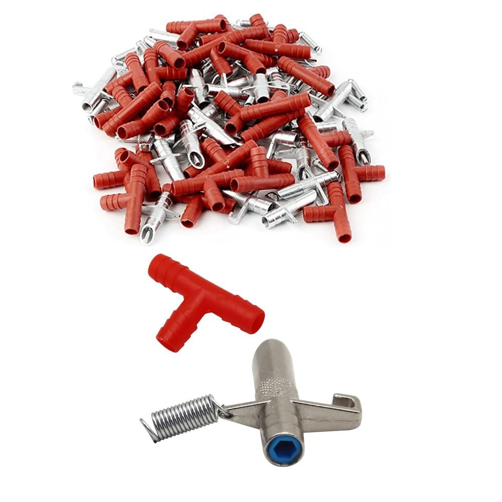Automatic Rabbit Waterer Drinker Feeder 30sets for Poultry Rats Guinea Red