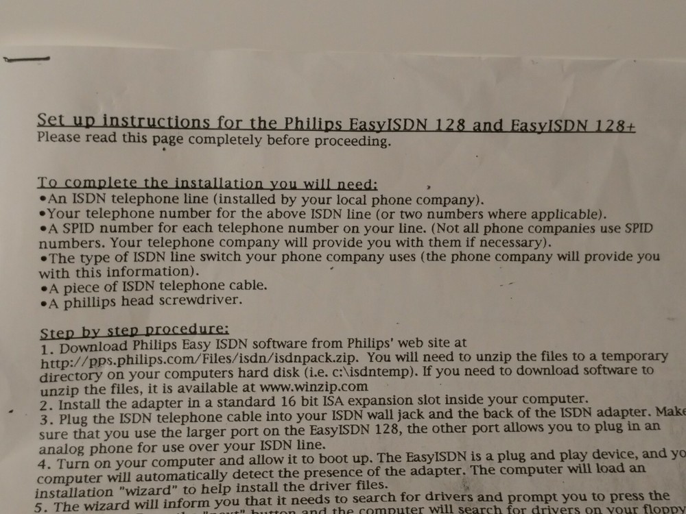 Vintage Philips EasyISDN 128 Internal Modem + Setup Instructions 