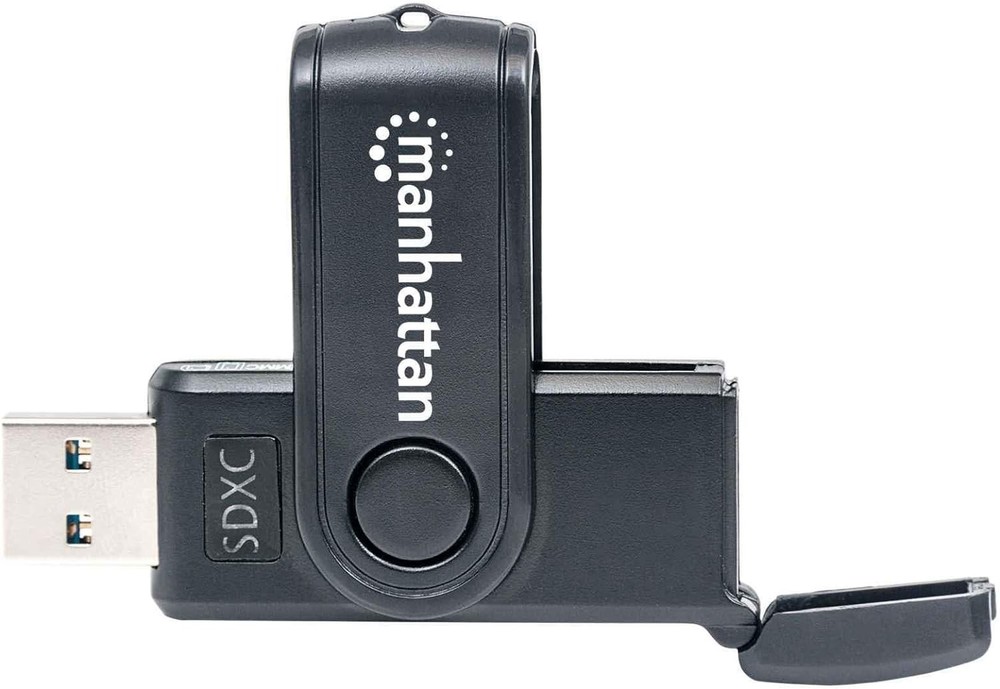 Manhattan USB-A Mini Multi-Card Reader/Writer, 5 Gbps (USB 3.2 Gen1 aka USB 3.0)