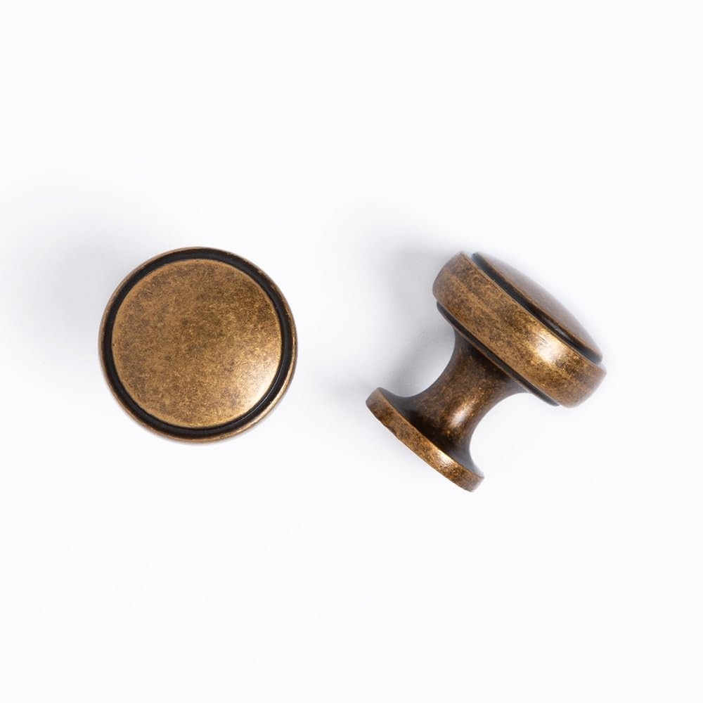 Brushed Bronze Solid Alloy Cabinet Knob 10 Pack Round Knurled Cabinet Handle ...