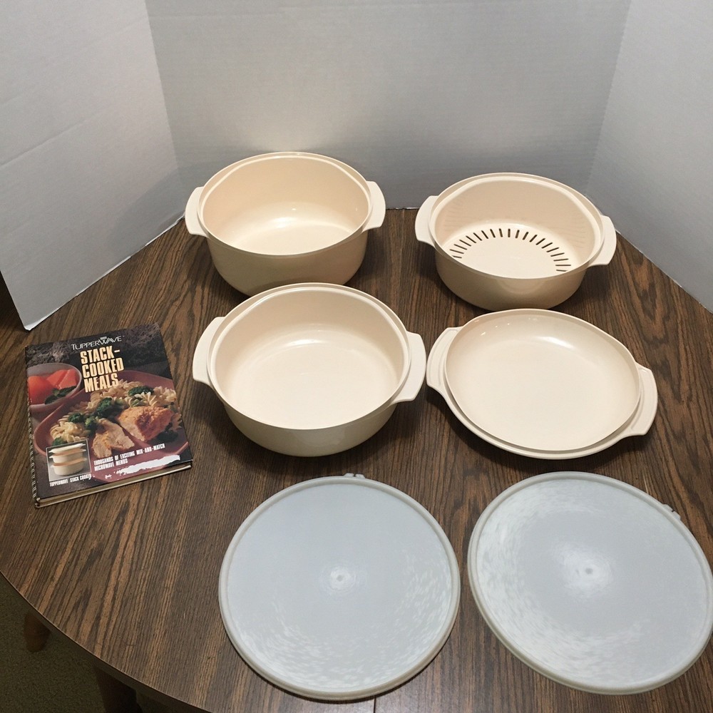 Tupperware Stack Cooked Meals 6 Piece Set Plus Cookbook