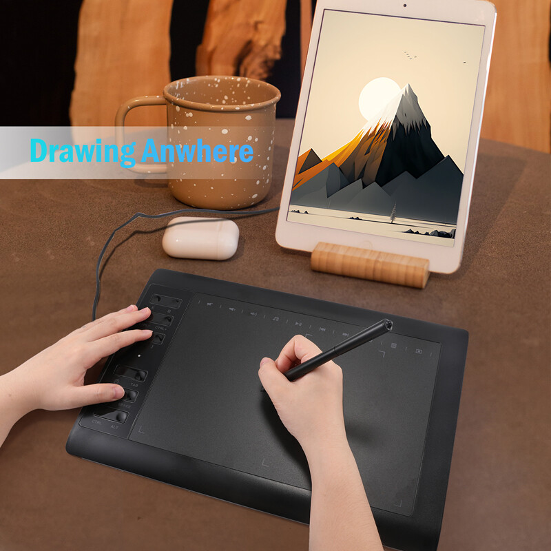 Digital Graphic Drawing Tablet w/ Battery-free Pen for Mac, Windows PC & Android