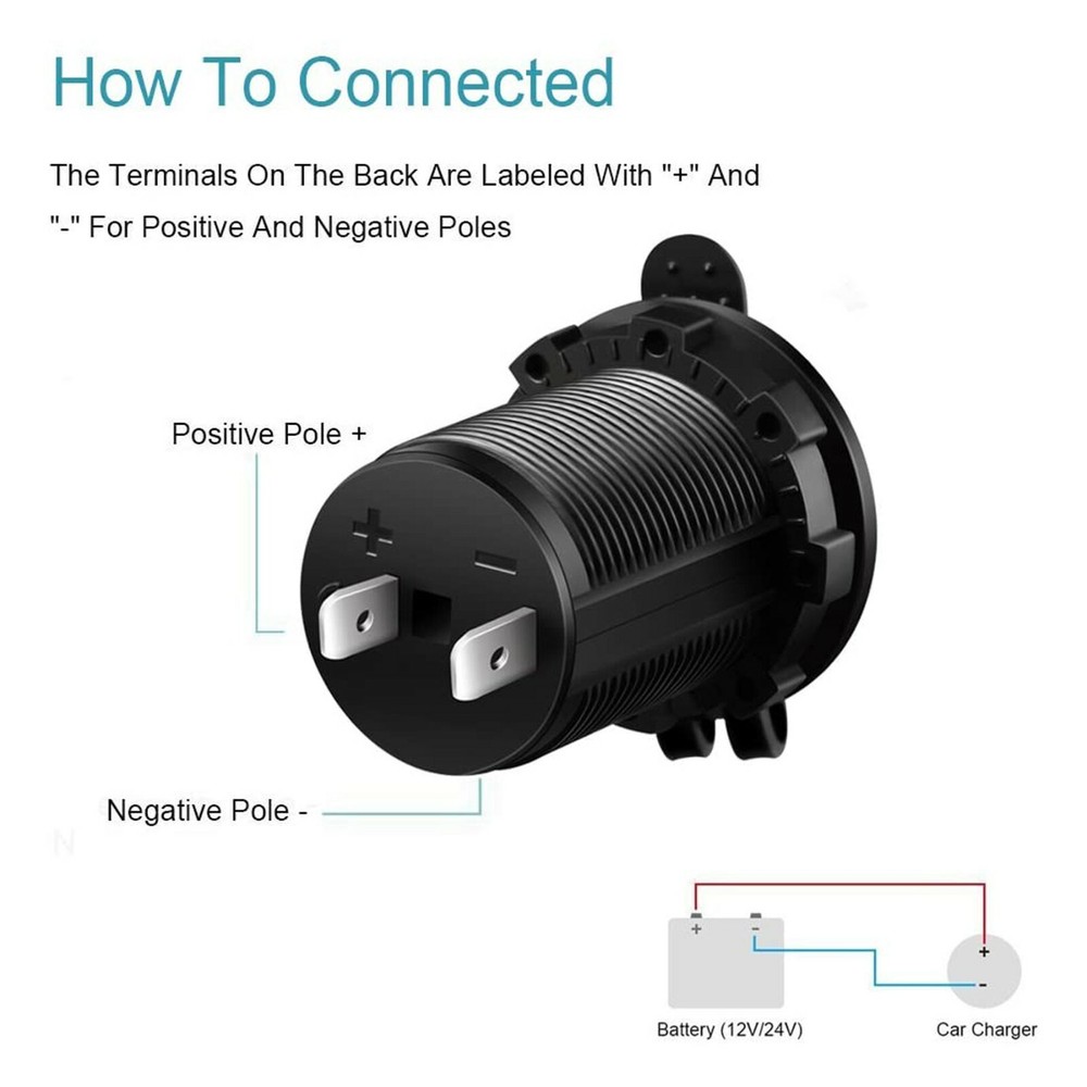 2pcs 12V Cigarette Lighter Socket Power Outlet Receptacle Plug or Car Marine ATV