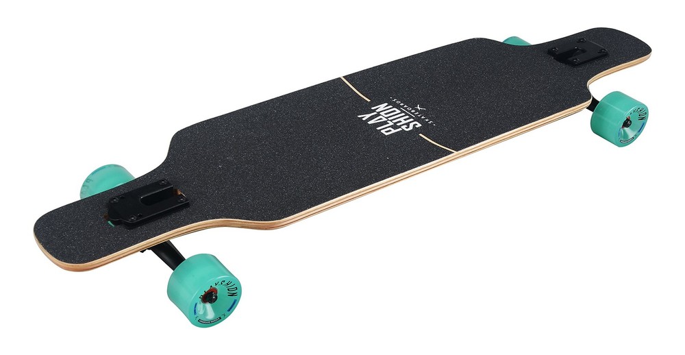 39 Inch Drop Through Freestyle Longboard Skateboard Cruiser Black