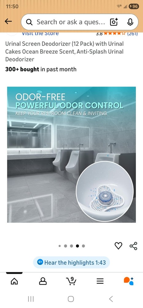 Brand New Urinal Screen Deodorizer