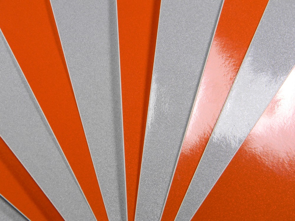 (10) Combo Pack ~ 5 Orange / 5 Silver Scotchlite Brand Self Adheasive Sheets