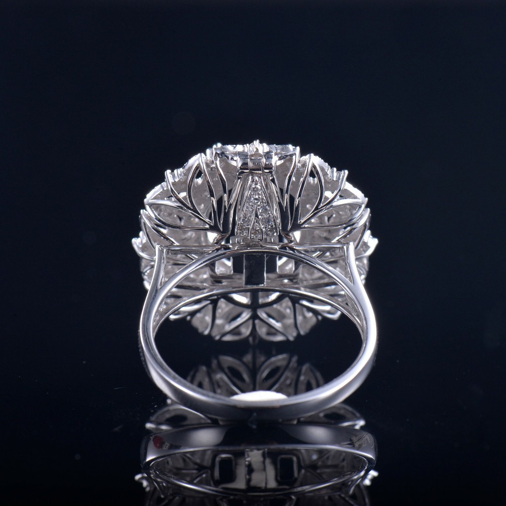 Solid 14K White Gold Natural Diamond Semi Mount Dual-purpose style Ring Setting